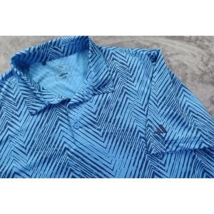 Adidas Golf Polo Shirt Men's Size 2XL Blue Geometric